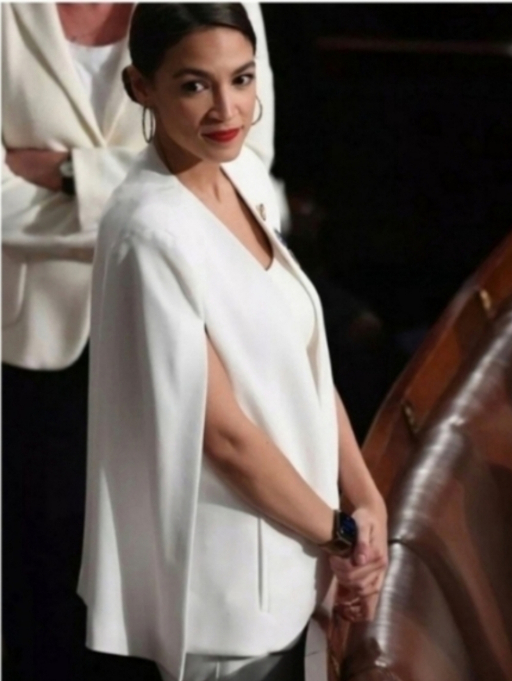 ZARA CAPE BLAZER WHITE SIZE L - Picture 7 of 15